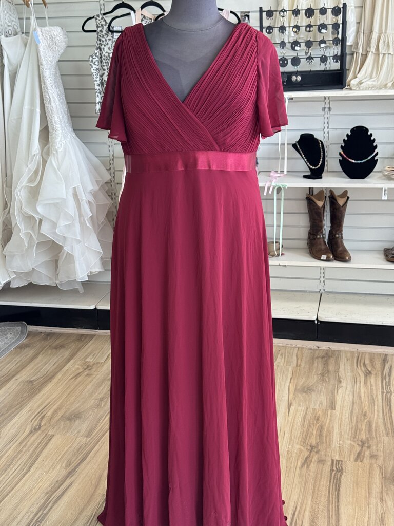 Ever Pretty Burgundy Short Sleeve Long Formal Dress 26