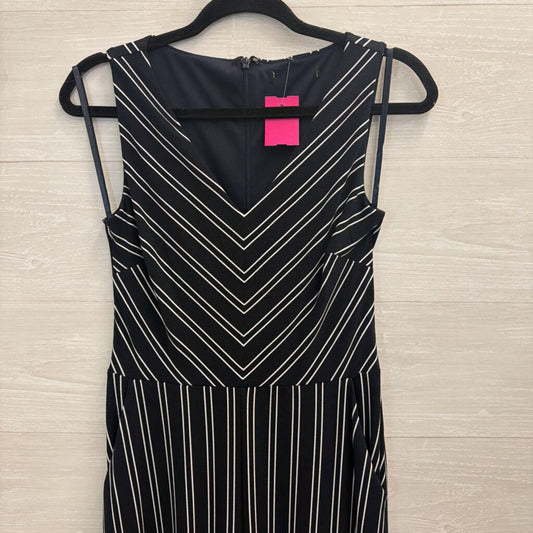 Navy/ White Striped Sleeveless Jumpsuit 0