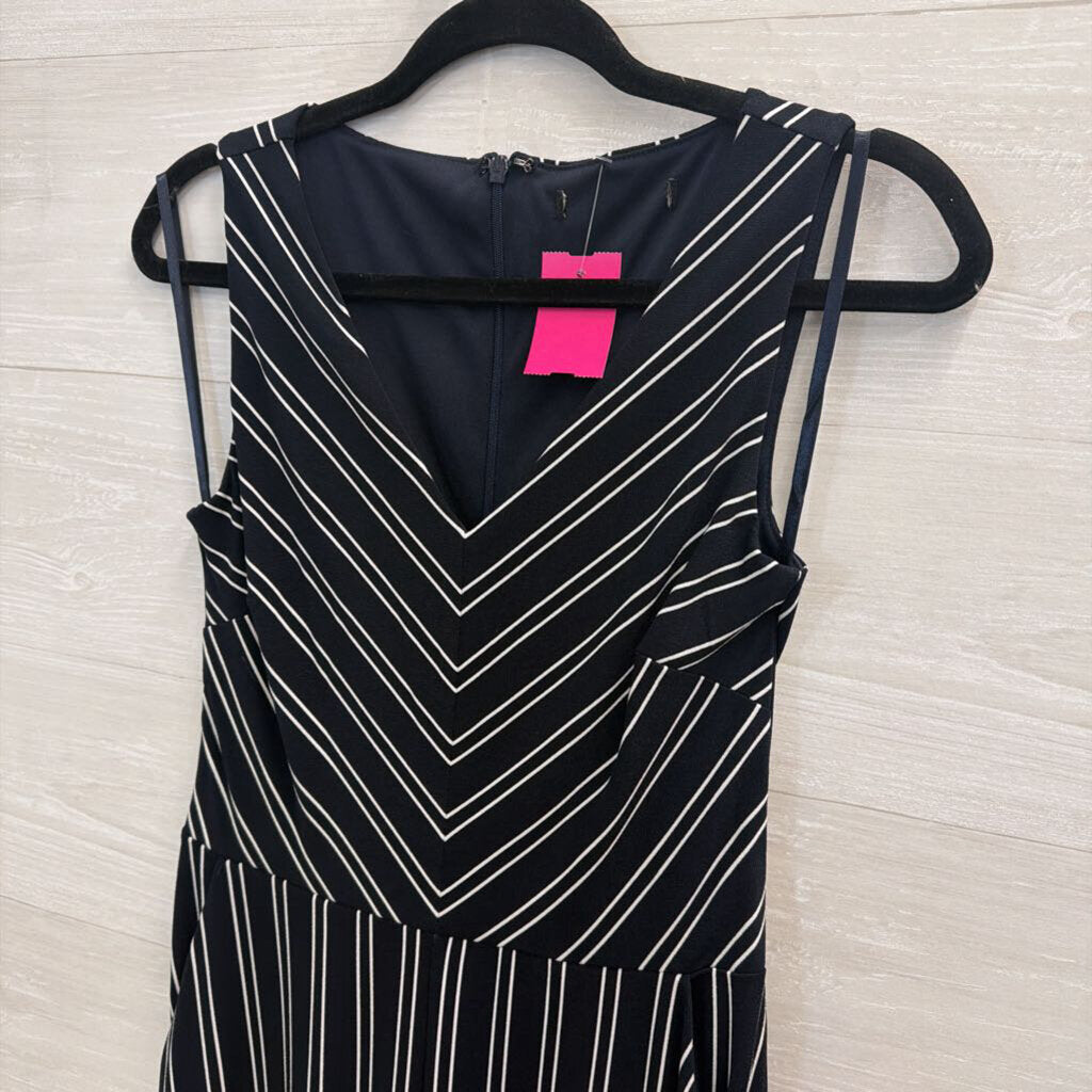 Navy/ White Striped Sleeveless Jumpsuit 0