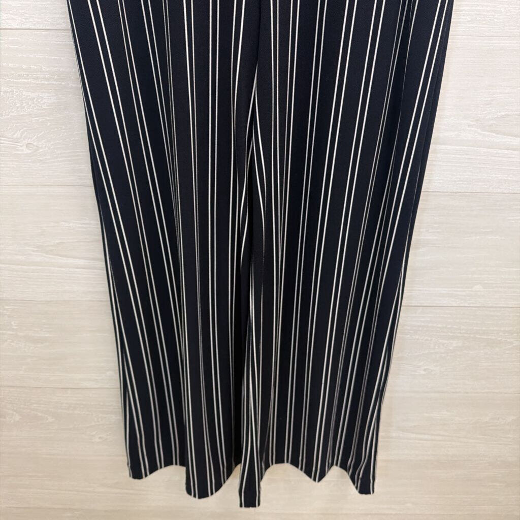 Navy/ White Striped Sleeveless Jumpsuit 0