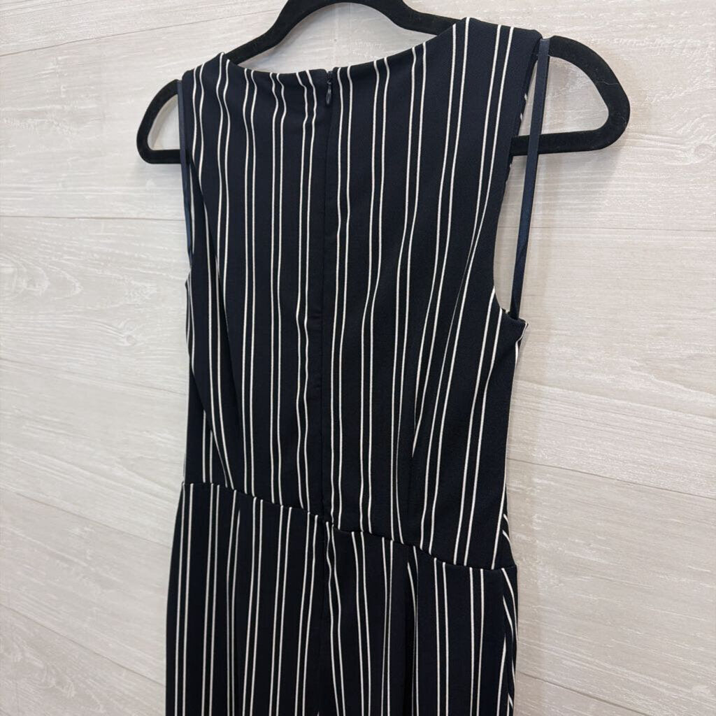 Navy/ White Striped Sleeveless Jumpsuit 0