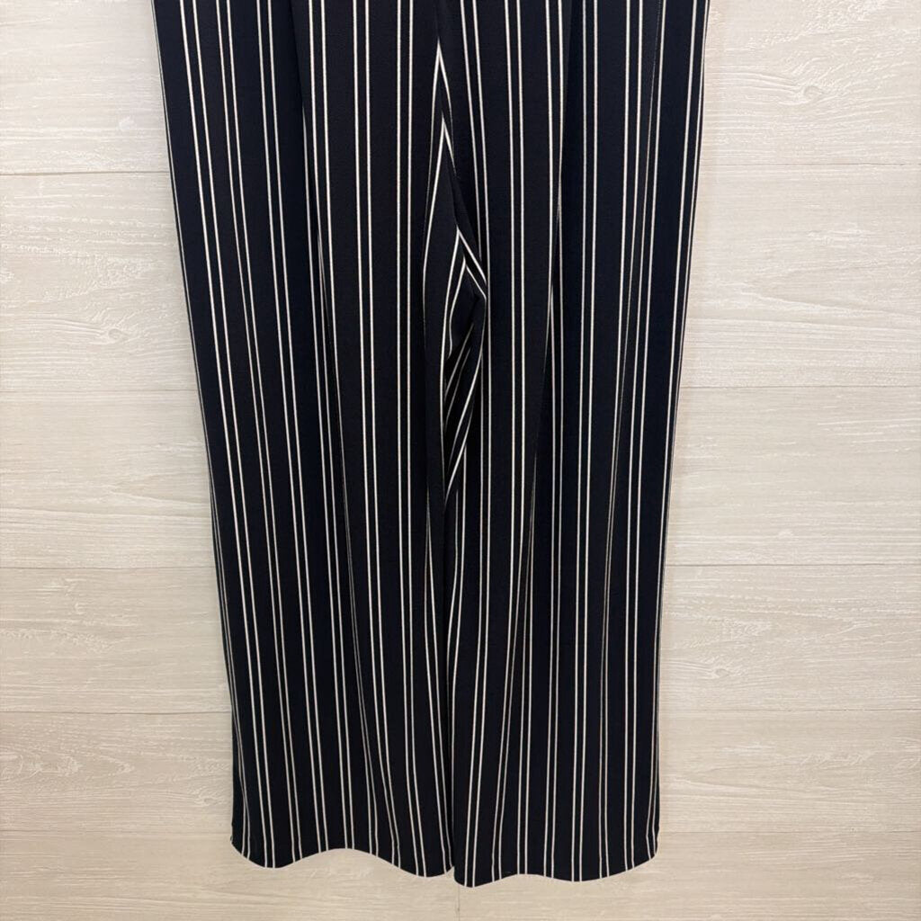 Navy/ White Striped Sleeveless Jumpsuit 0