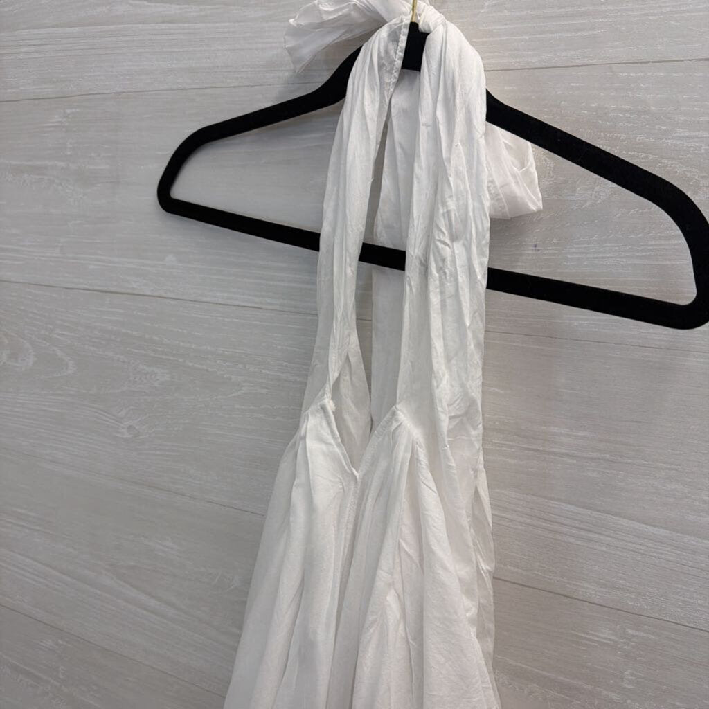 J Crew White 100% Cotton Convertible Beach Sarong Dress Small