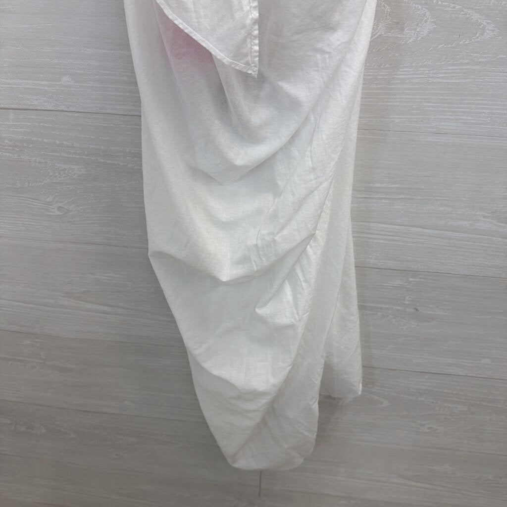 J Crew White 100% Cotton Convertible Beach Sarong Dress Small