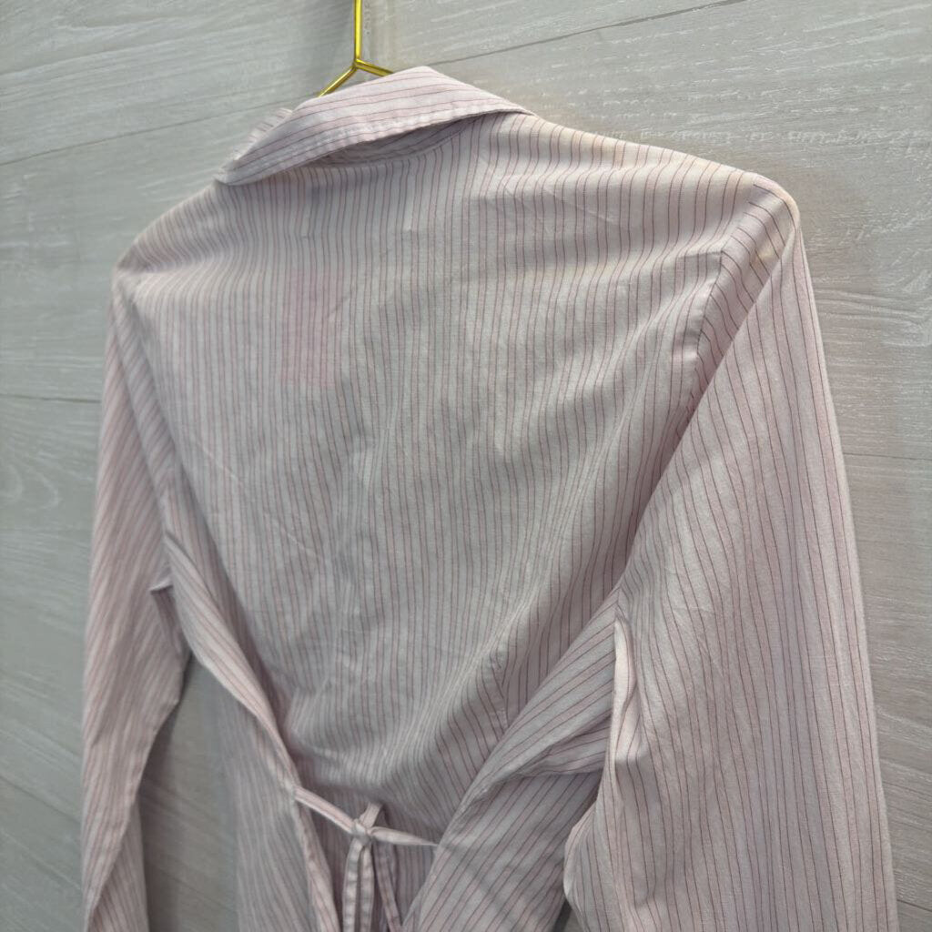 Hollister Pink Striped Long Sleeve Button Down Top Medium