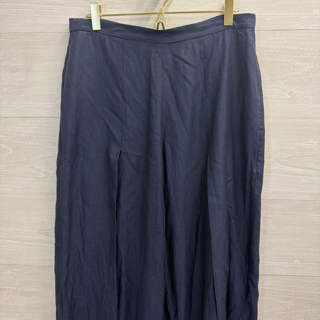BCBG Navy Wide Leg Slit Pants Small