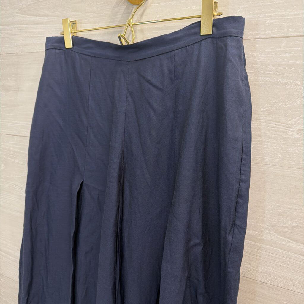 BCBG Navy Wide Leg Slit Pants Small