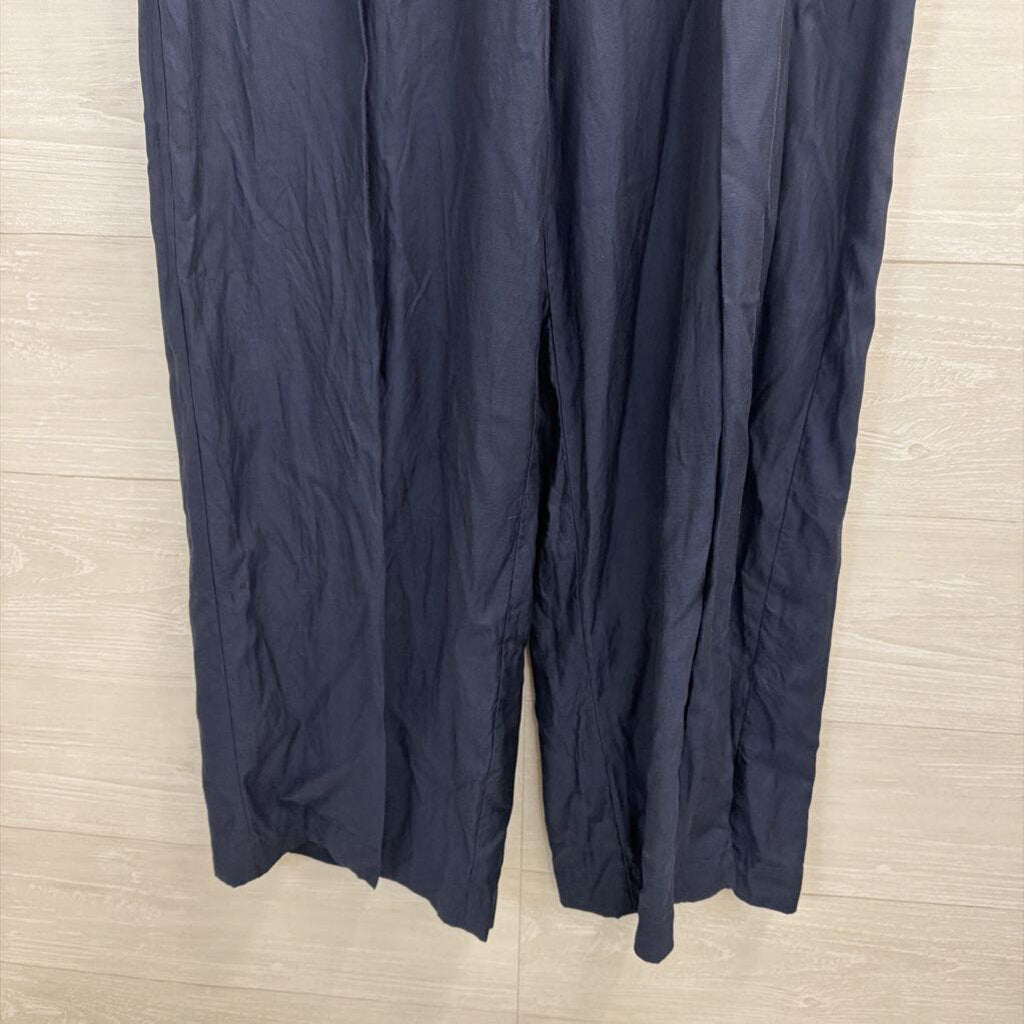 BCBG Navy Wide Leg Slit Pants Small