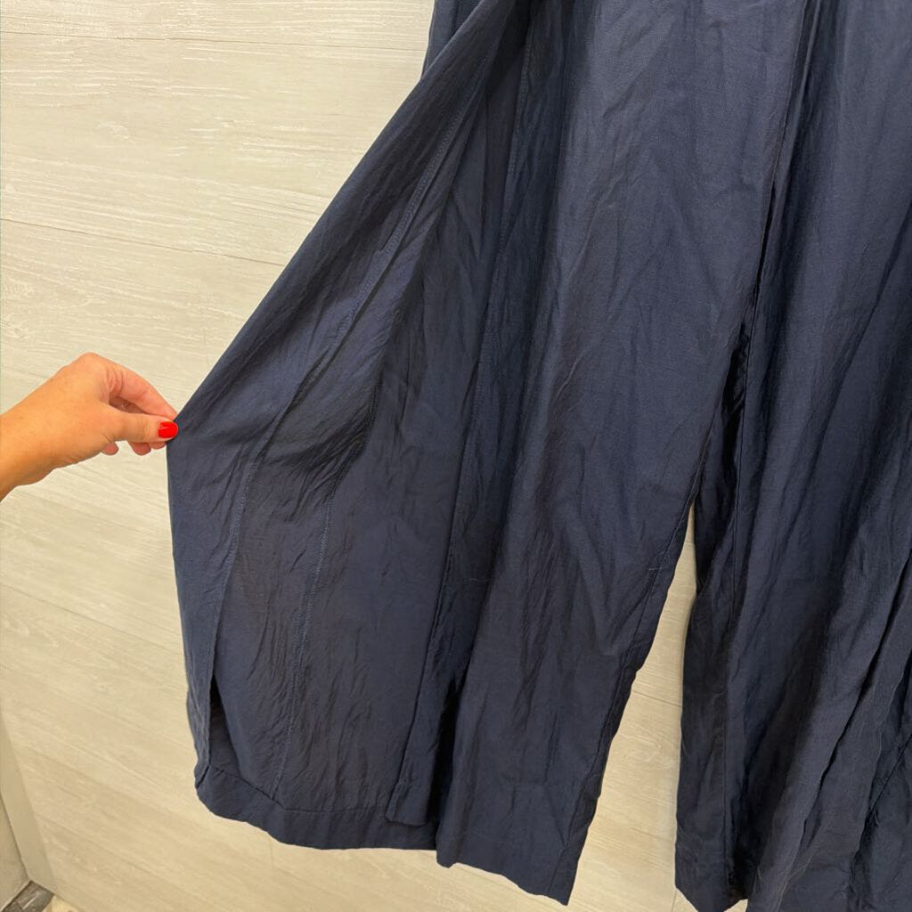 BCBG Navy Wide Leg Slit Pants Small