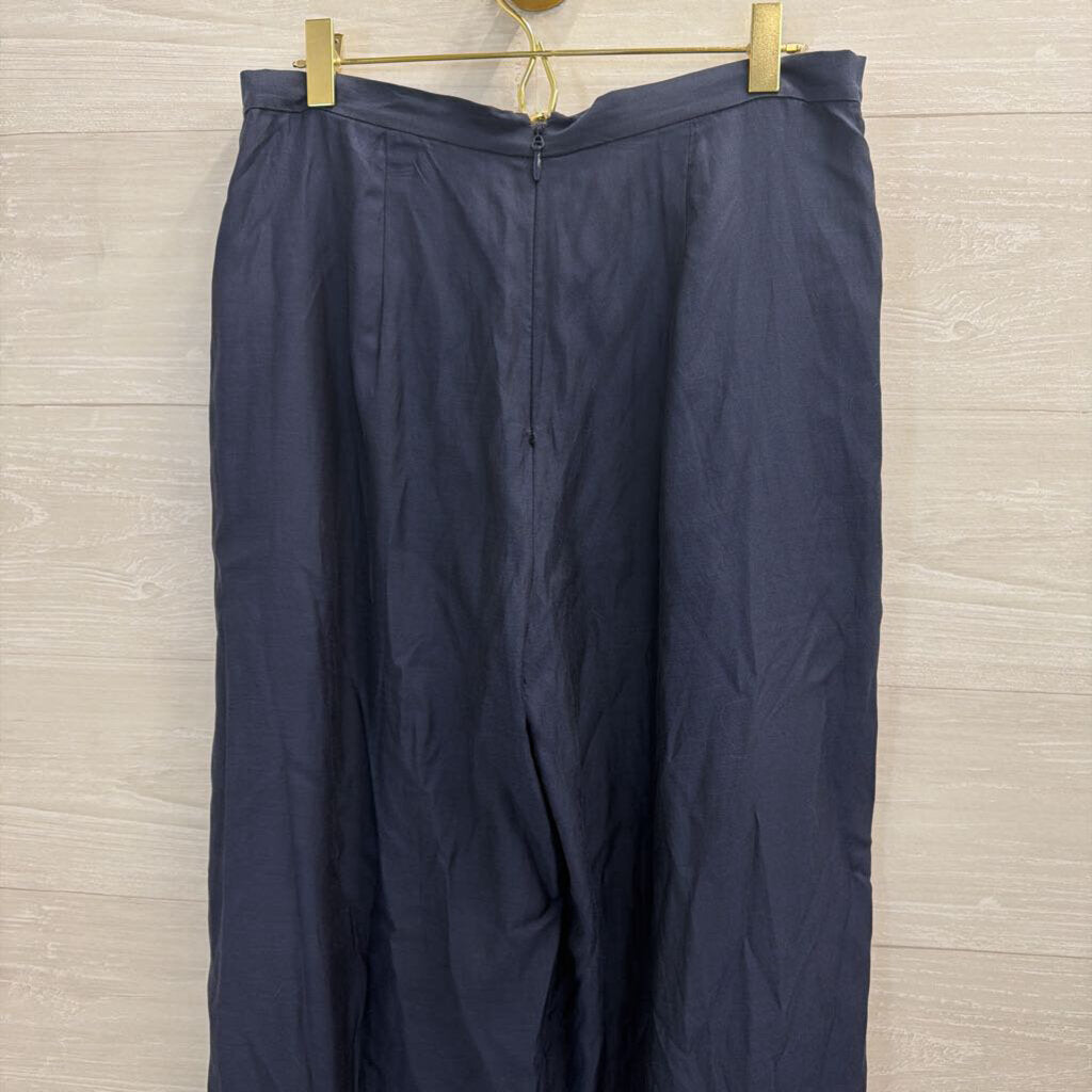 BCBG Navy Wide Leg Slit Pants Small