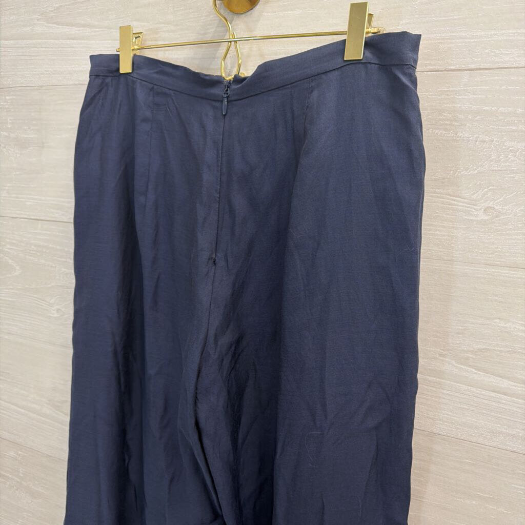 BCBG Navy Wide Leg Slit Pants Small