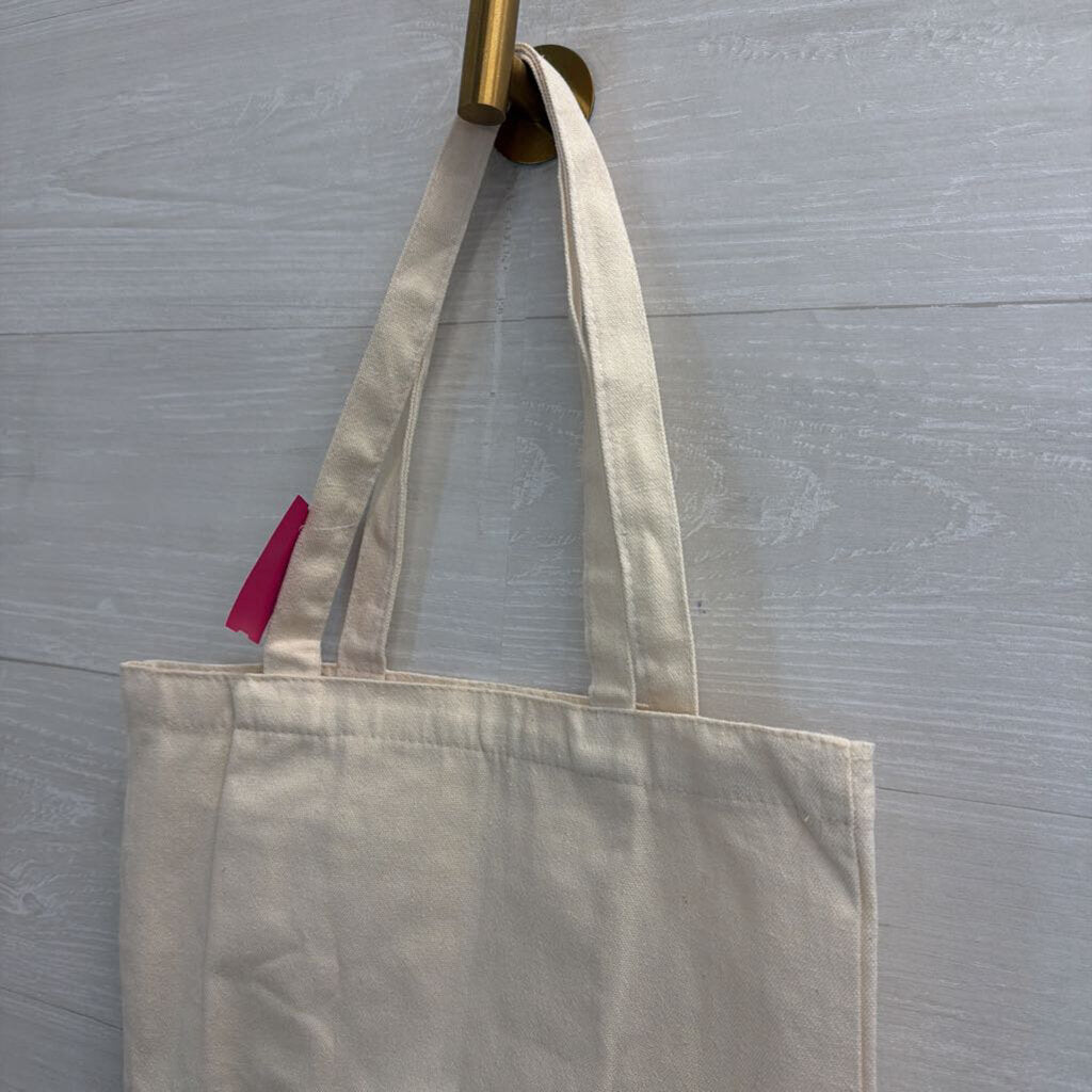 Beige/ Multi 'Reading Is When The Magic Happens' Canvas Tote Bag