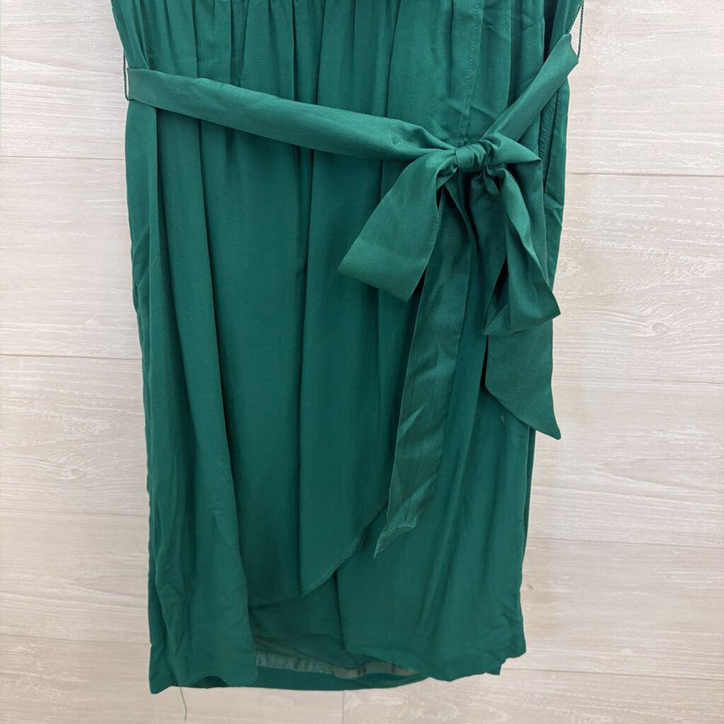 Maeve Green Short Sleeve Tie Waist Dress Small