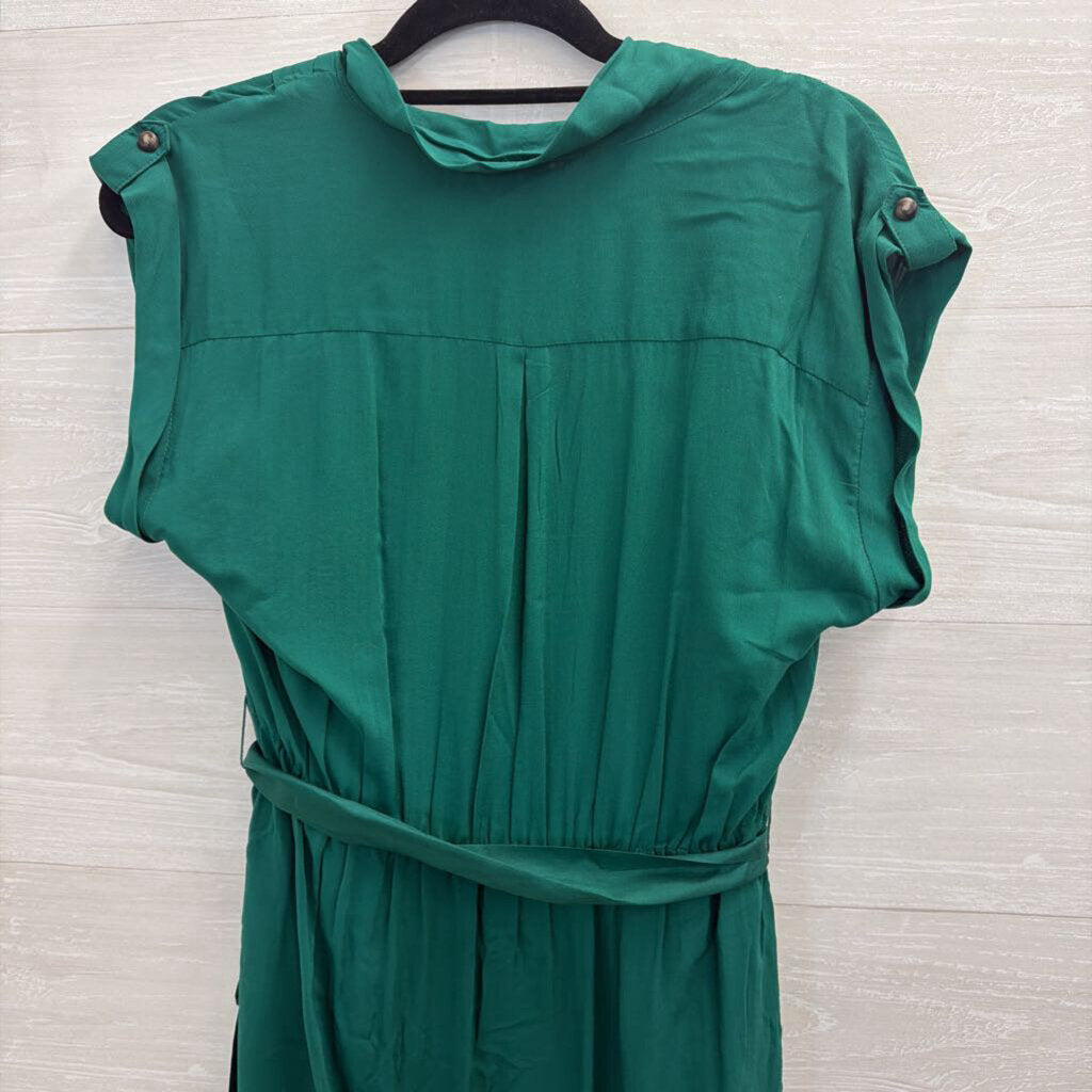Maeve Green Short Sleeve Tie Waist Dress Small