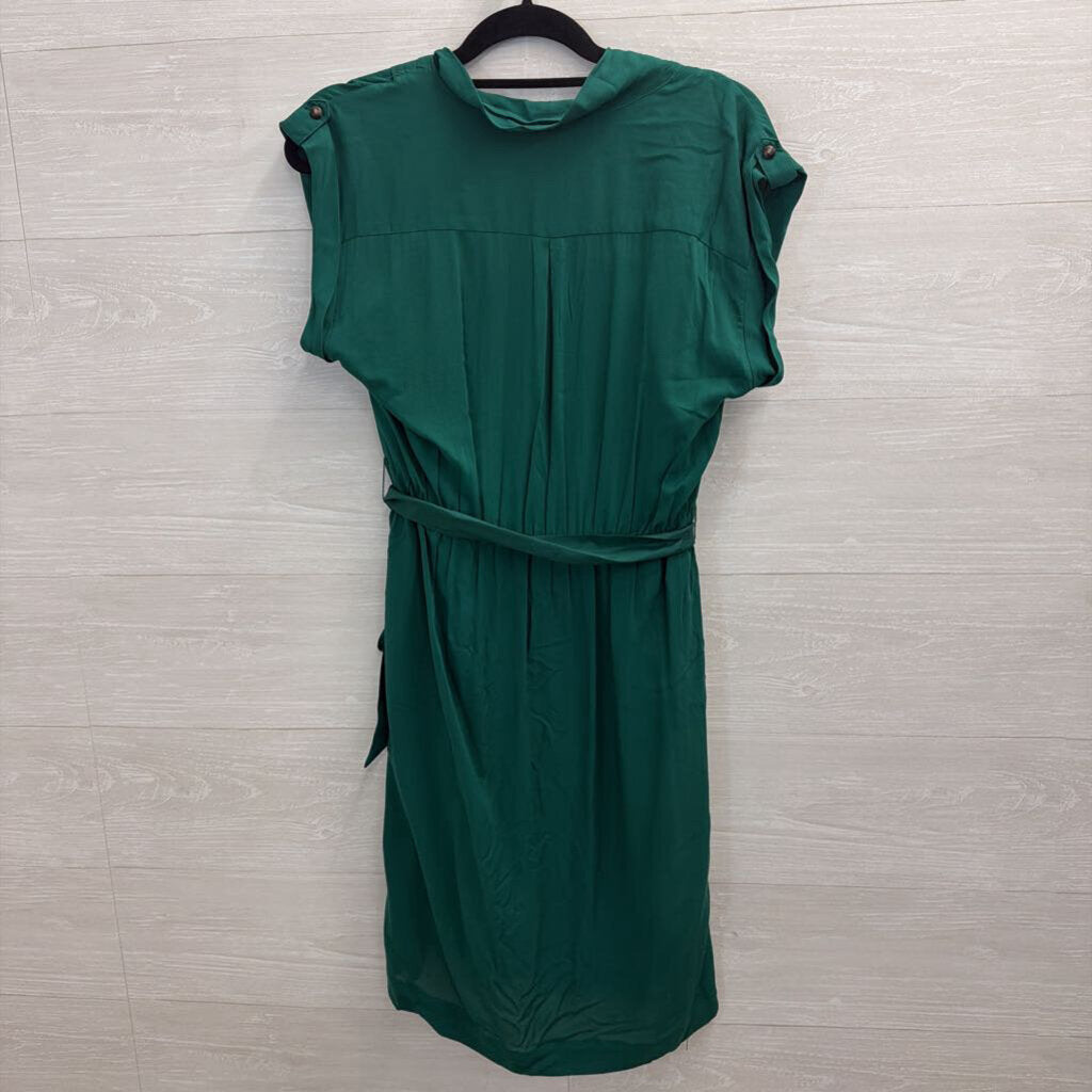 Maeve Green Short Sleeve Tie Waist Dress Small
