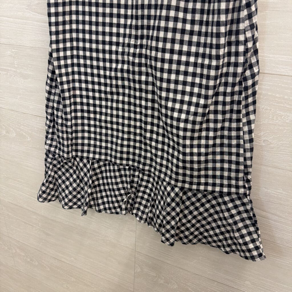 Madewell Navy/ White Gingham Short Ruffle Sleeve Dress 4