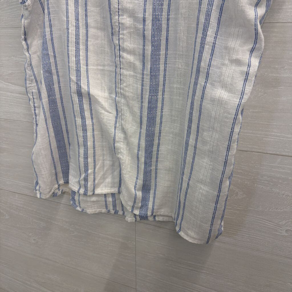 Gap White/ Blue Striped Short Sleeve Top Small