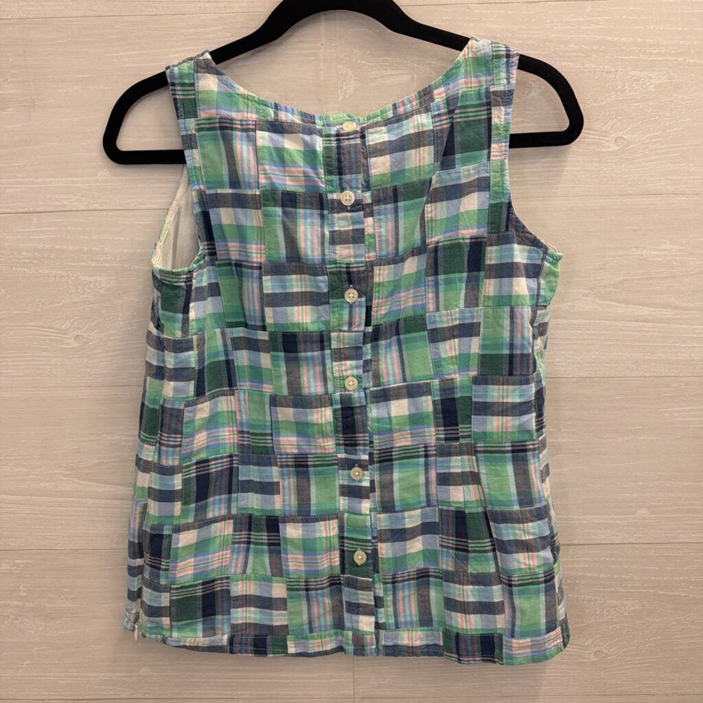 Talbots Blue/ Green Plaid Tank Top Small Petite