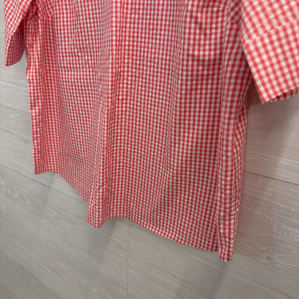 Red/ White Gingham Short Sleeve Top Medium