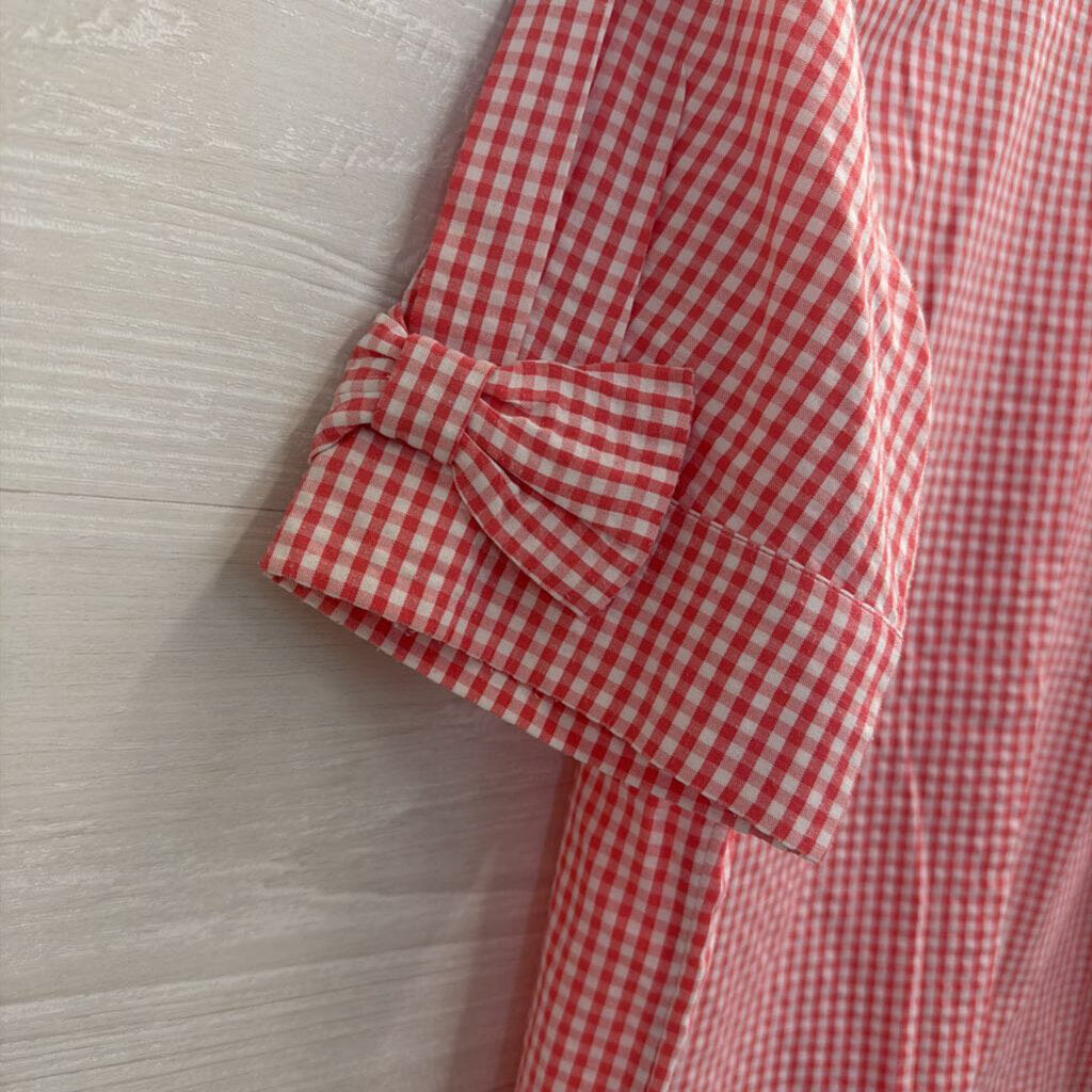 Red/ White Gingham Short Sleeve Top Medium