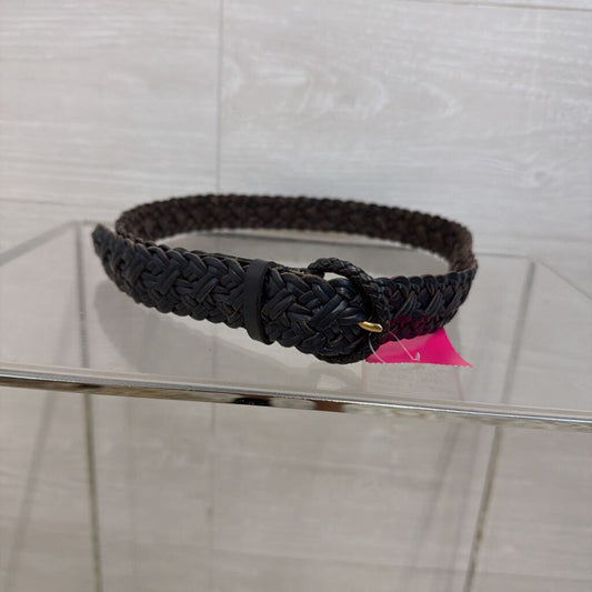 Talbots Navy Braided Leather Belt Small