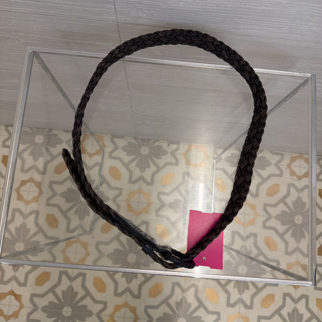 Talbots Navy Braided Leather Belt Small