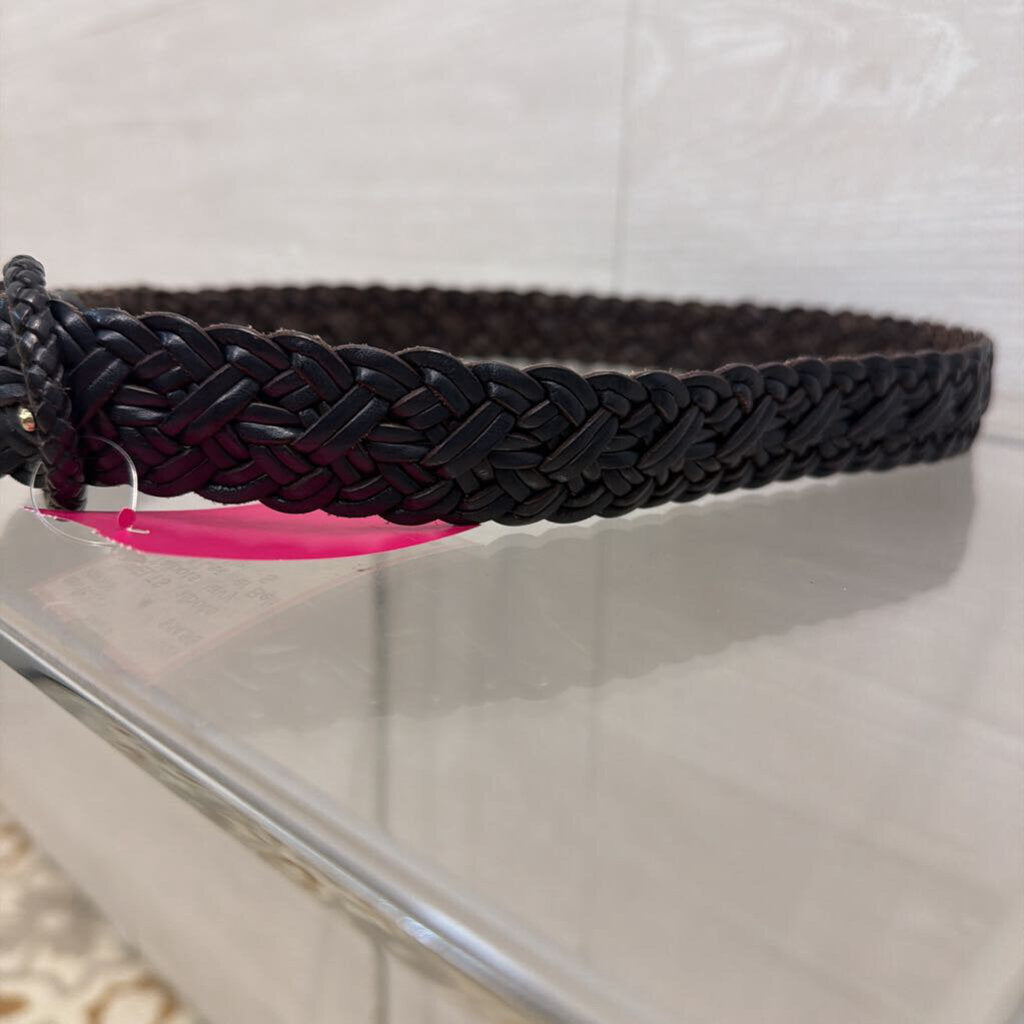 Talbots Navy Braided Leather Belt Small
