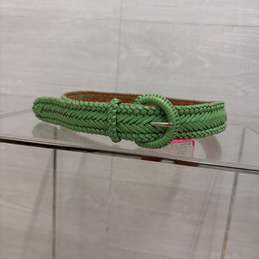 Talbots Green Braided Leather Belt Small