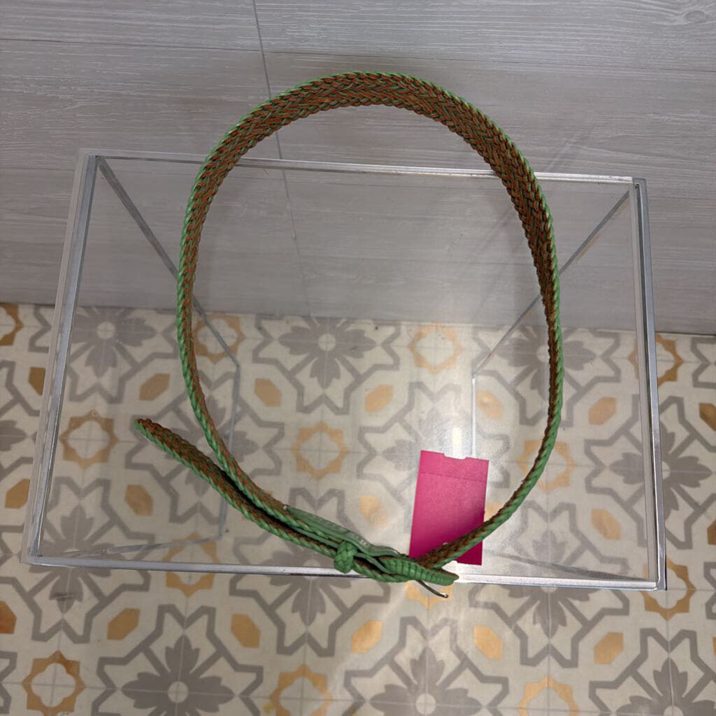 Talbots Green Braided Leather Belt Small