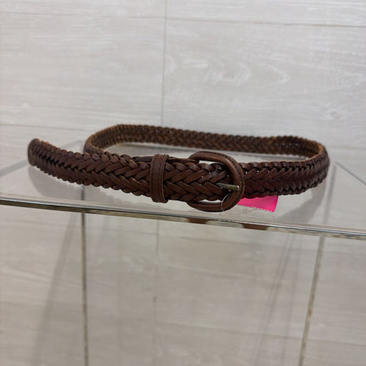 Brown Braided Leather Belt 38