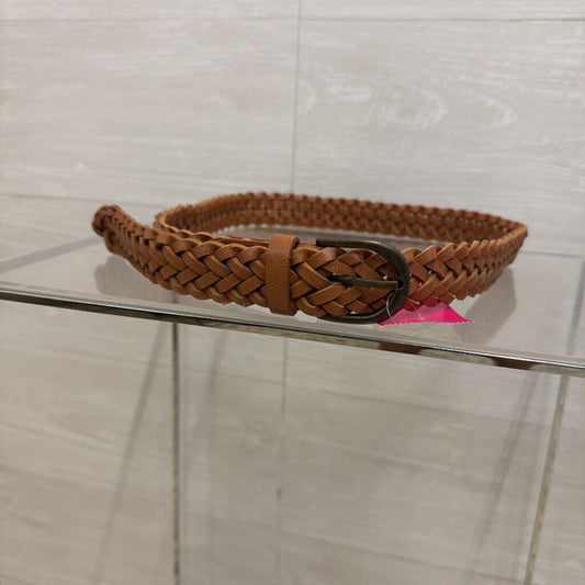 Brown Braided Leather Belt Small