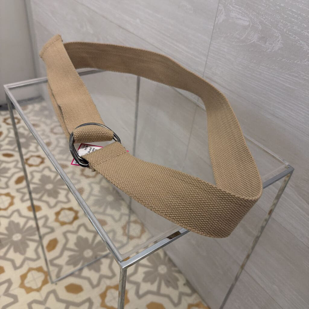 Beige Adjustable Canvas Belt 36