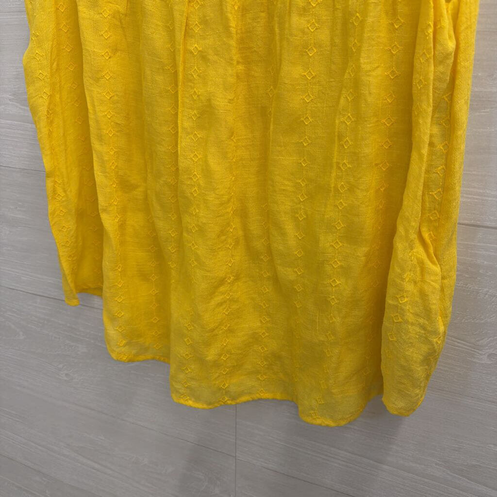 Zac and Rachel Yellow Embroidered Sleeveless Top Large