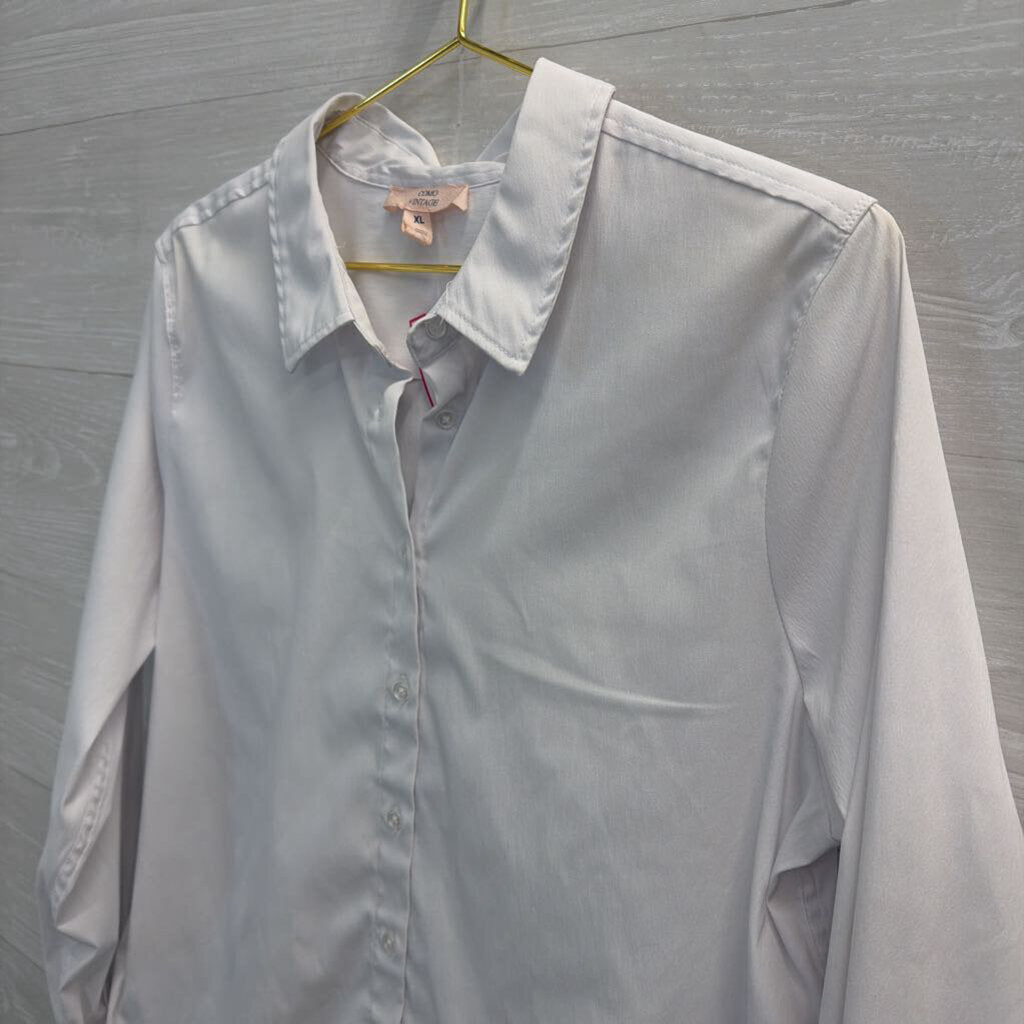 Como Vintage White Long Sleeve Button Down Top Extra Large
