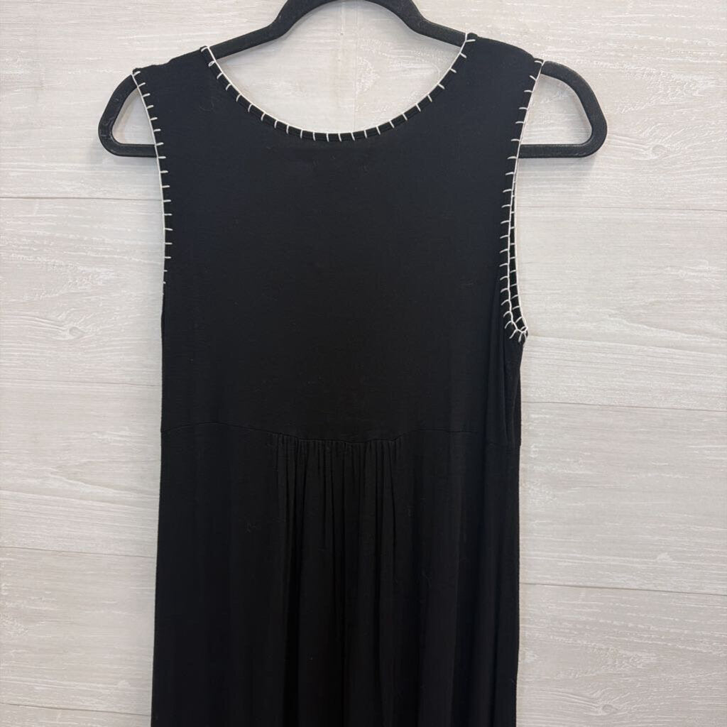Grace Dresses Black/ Multi Embroidered Sleeveless Maxi Dress Small