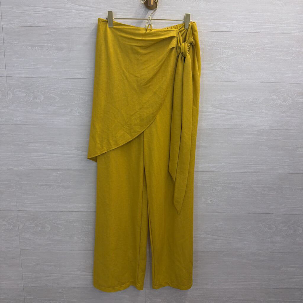 Zara Yellow Layered Wide Leg Pants Medium