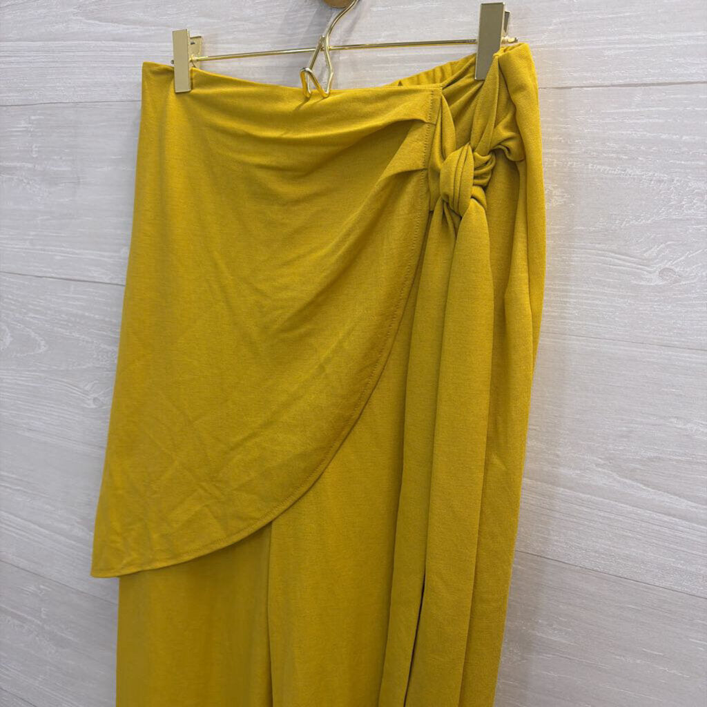 Zara Yellow Layered Wide Leg Pants Medium
