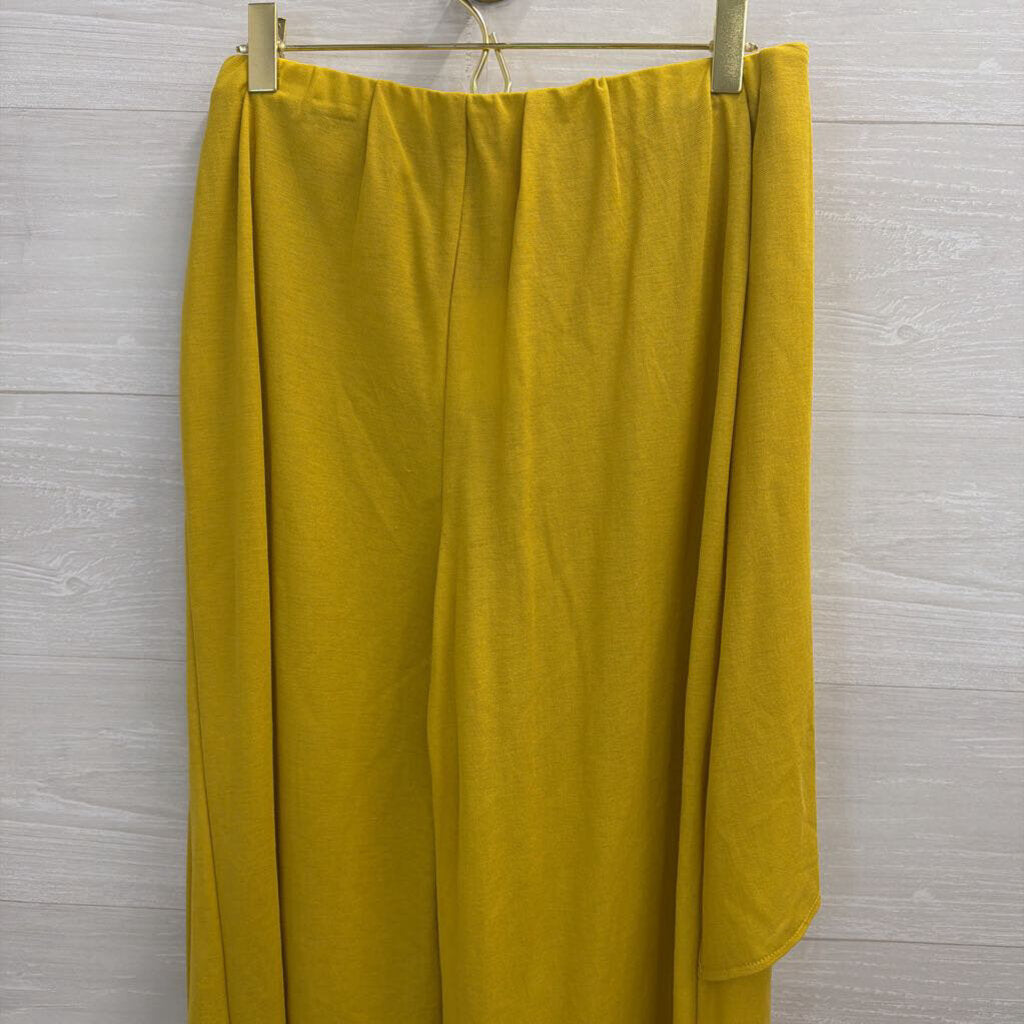 Zara Yellow Layered Wide Leg Pants Medium