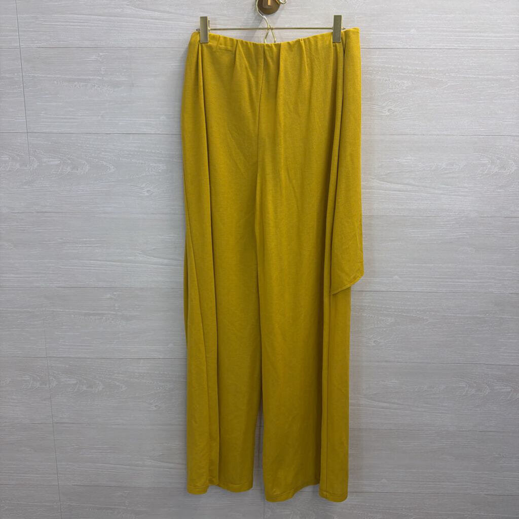 Zara Yellow Layered Wide Leg Pants Medium