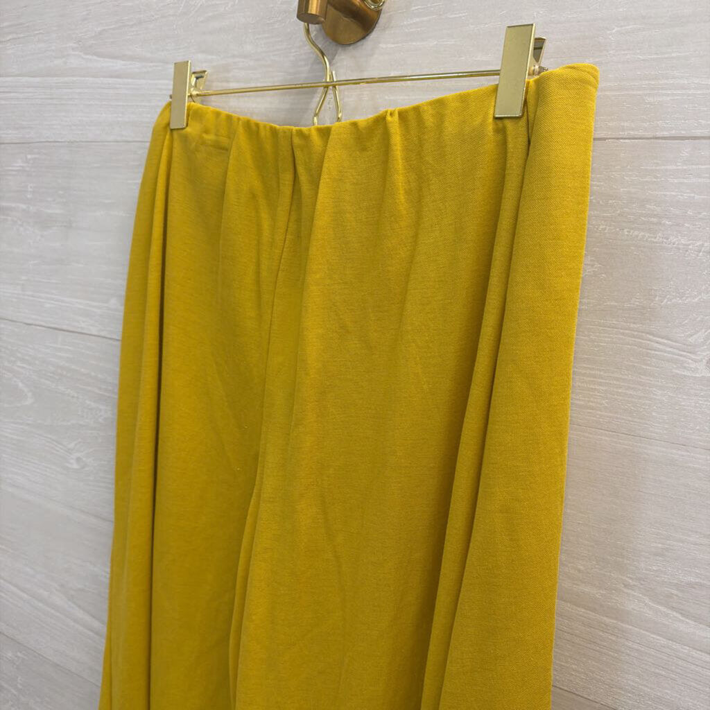 Zara Yellow Layered Wide Leg Pants Medium