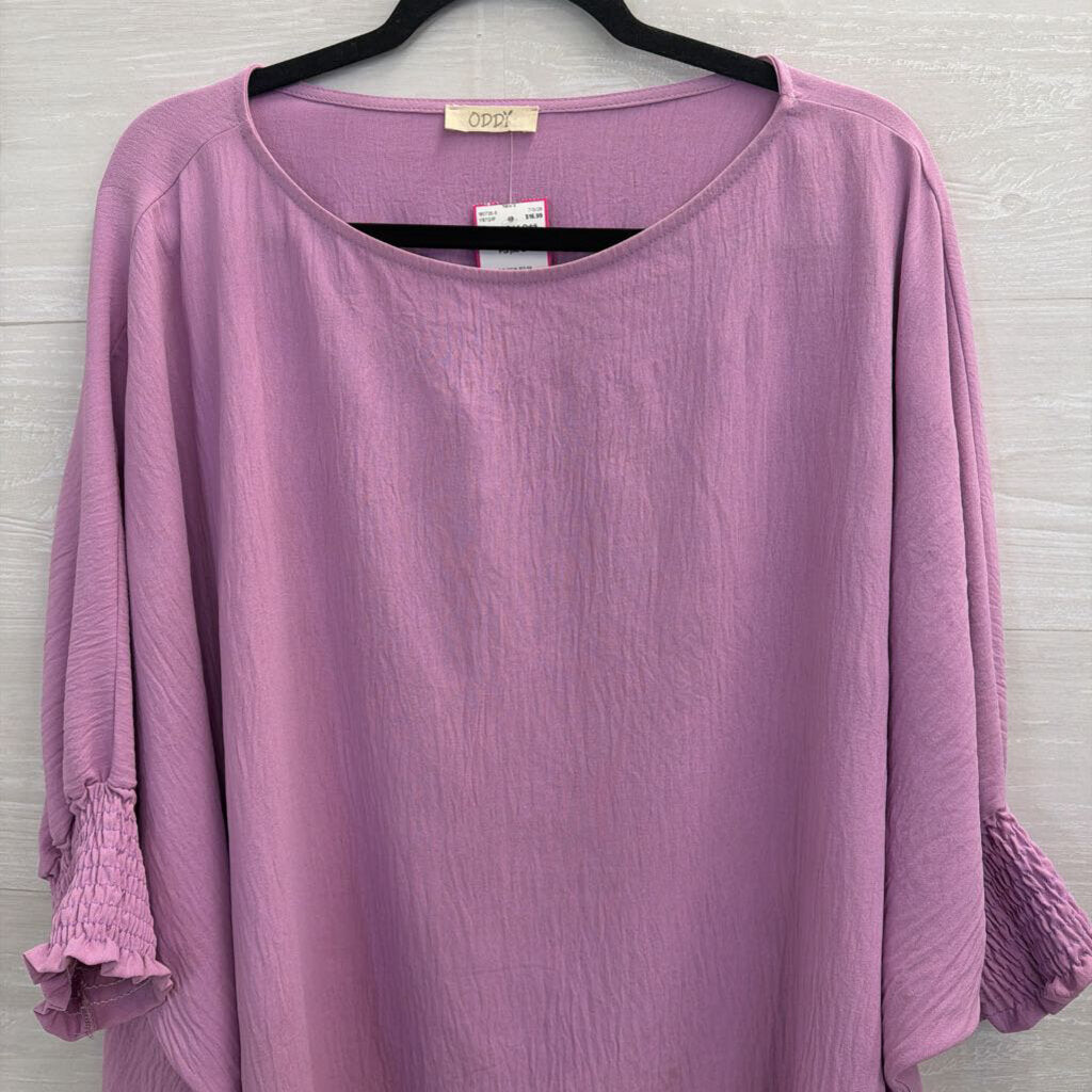 Oddi Purple Long Sleeve Boxy Top Large