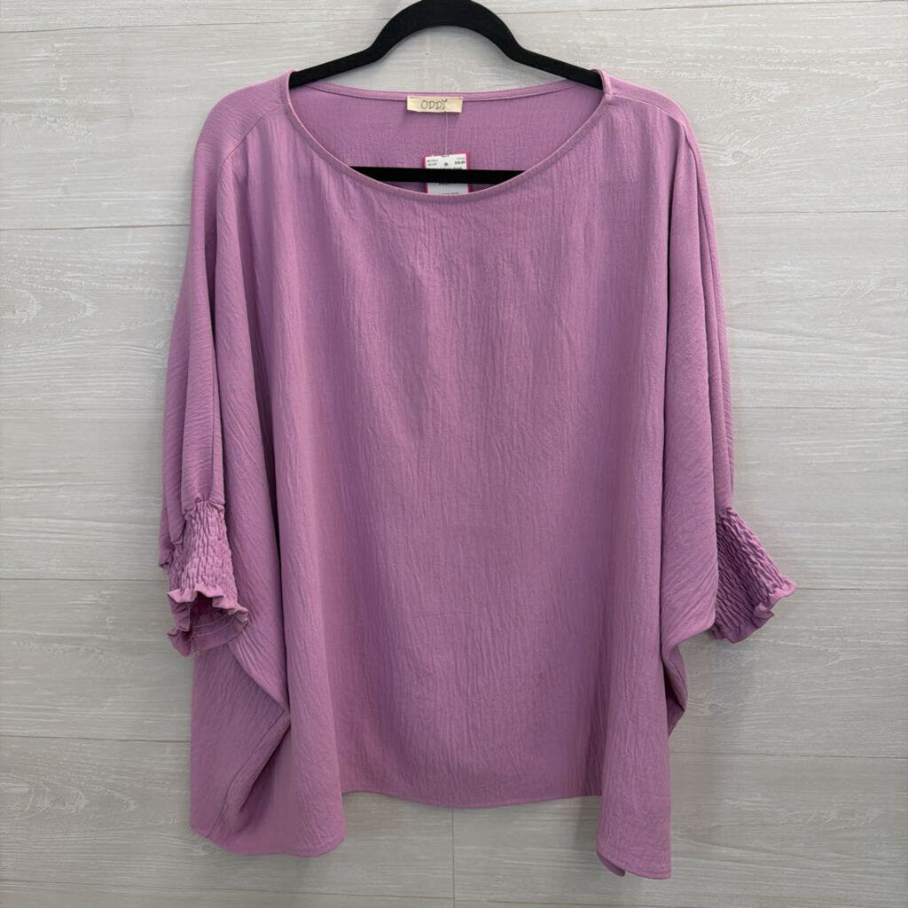 Oddi Purple Long Sleeve Boxy Top Large