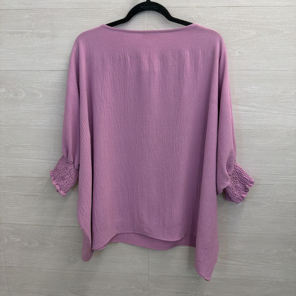 Oddi Purple Long Sleeve Boxy Top Large