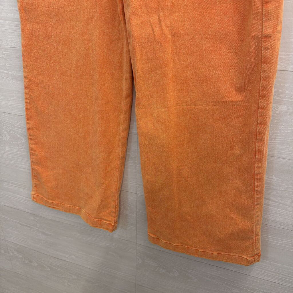 Entro Orange Denim Wide Leg Jeans Large