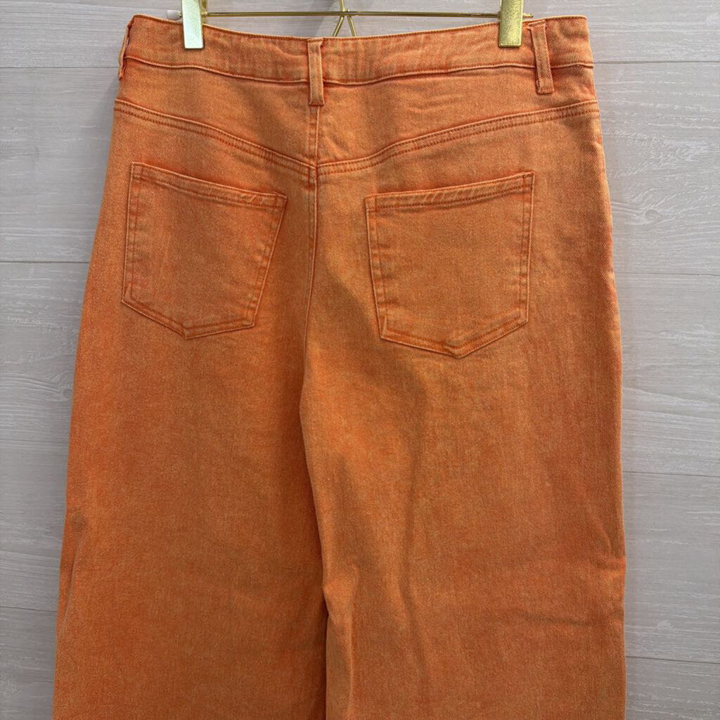 Entro Orange Denim Wide Leg Jeans Large