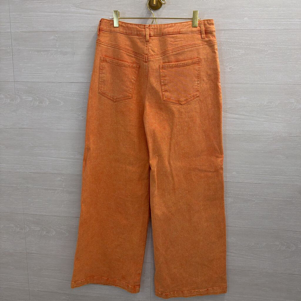 Entro Orange Denim Wide Leg Jeans Large