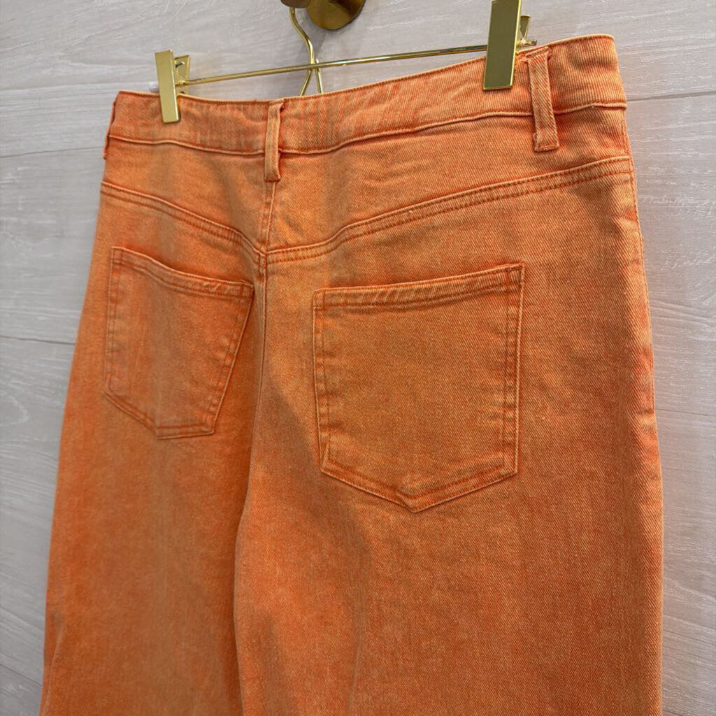 Entro Orange Denim Wide Leg Jeans Large
