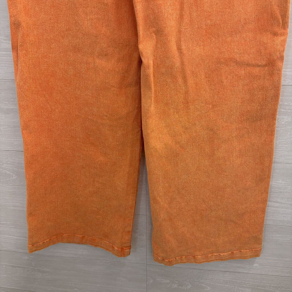 Entro Orange Denim Wide Leg Jeans Large