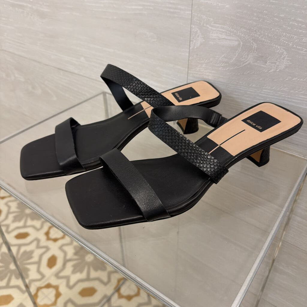 Dolce Vita Black Leather Genora Heels 10