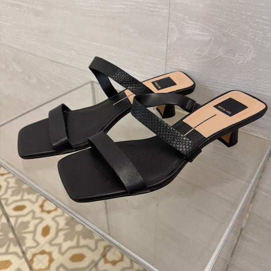 Dolce Vita Black Leather Genora Heels 10